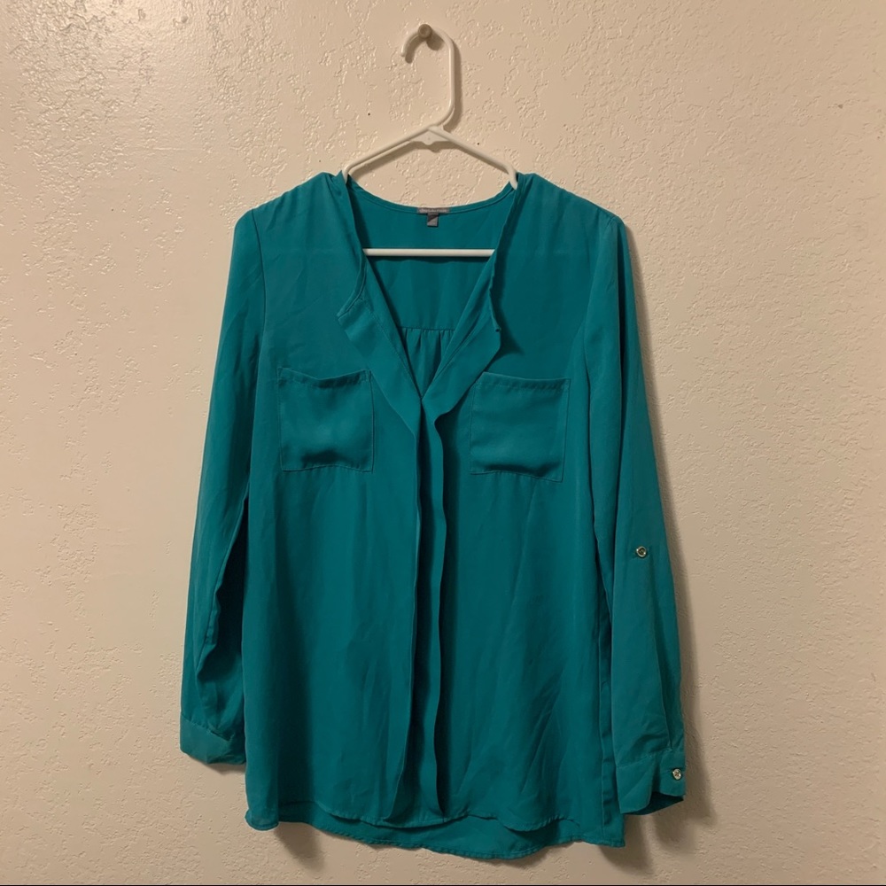 BLUE GREEN BLOUSE
